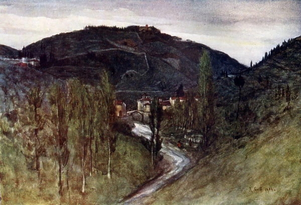 Valley of the Mugnone, below Fiesole, with Monte Rinaldini
