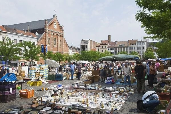 Place du Jeu de Balle flea market, Brussels, Belgium, Europe