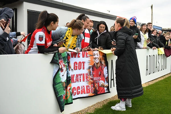 Arsenal Women's Victory: Katie McCabe Greets Adoring Fans at Meadow Park