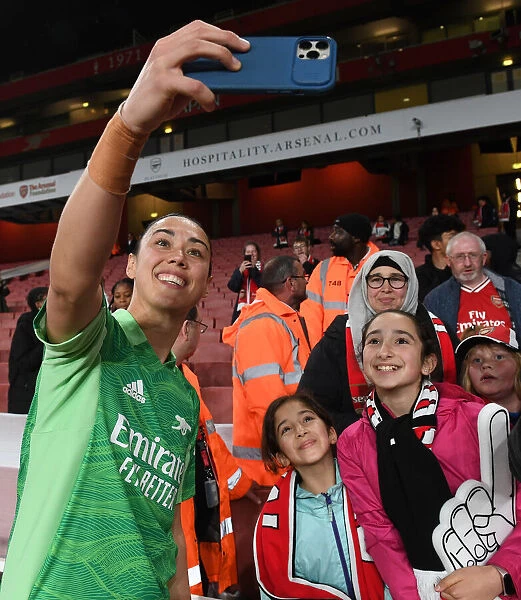 Arsenal Women's Victory: Selfie Celebration with Fans vs. Tottenham Hotspur in FA WSL
