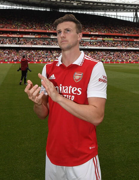 Arsenal's Rob Holding Celebrates Victory Over Everton in 2021-22 Premier League