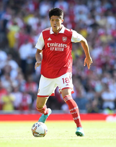 Arsenal's Tomiyasu in Action against Leicester City - Premier League 2022-23