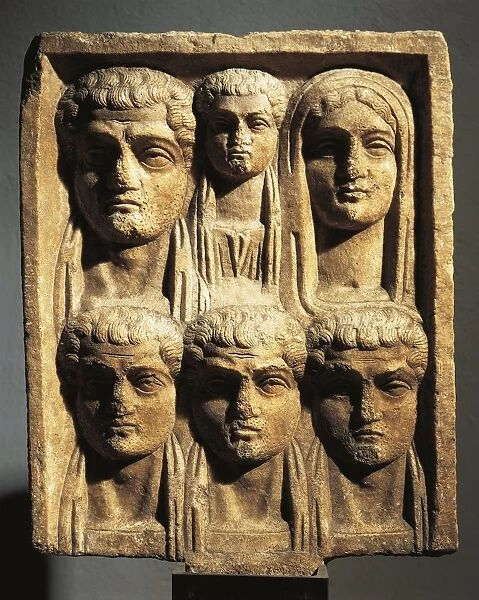 Bulgaria, Prosokani, Bas-relief portraying the members of a patrician family