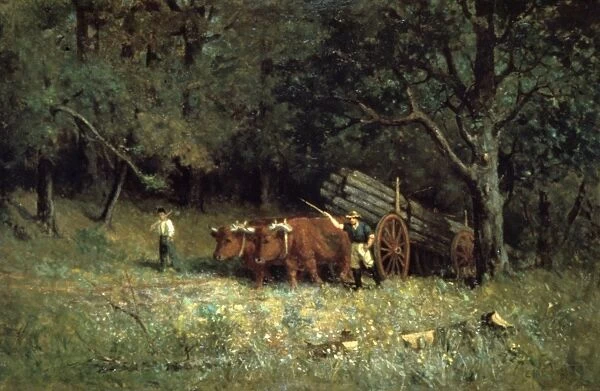 Ox-wagon hauling timber c1880. Edward Mitchell Bannister (c1828-1901) African