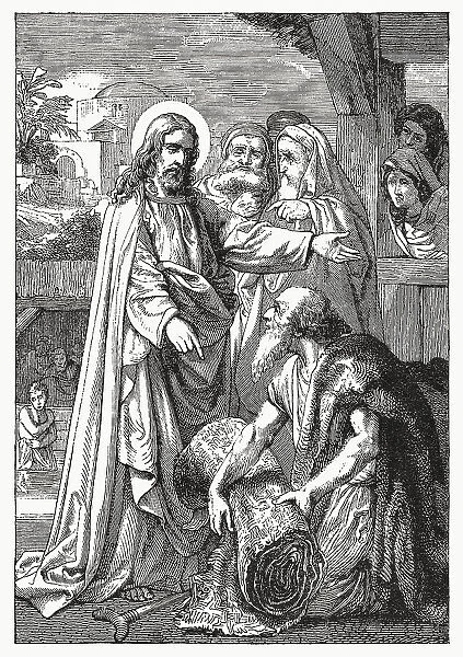 Jesus Healing the Paralytic, wood engraving, published in 1894