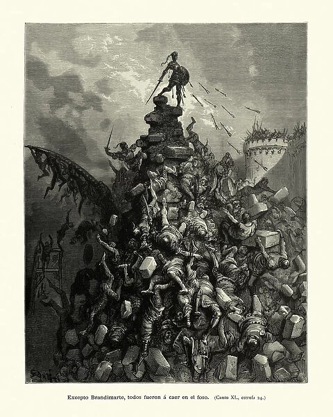 Saracen knight, Brandimarte at the siege of Biserta, Orlando Furioso