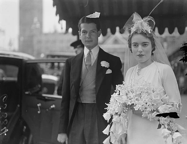 Miniature headdress. The wedding of Mr Anthony Norman and Miss Anne Watson-Hughes