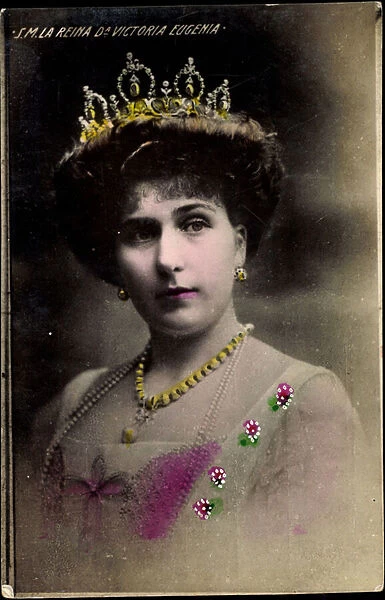 Ak S. M. La Reina Dona Victoria Eugenia, Queen of Spain (b  /  w photo)