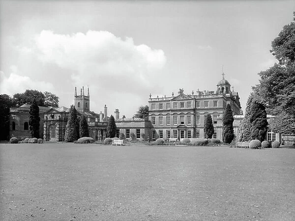Badminton, the east front, from Country Houses of the Cotswolds (b / w photo)