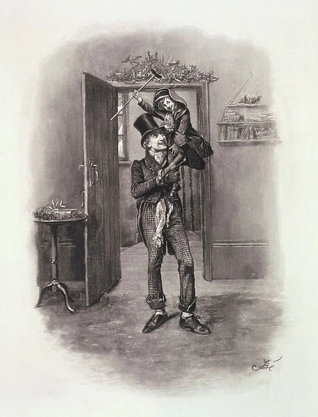 Bob Cratchit and Tiny Tim, from Charles Dickens: A Gossip about his Life