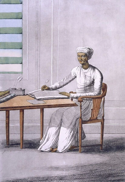 A causto (clerk  /  scribe), from Les Hindous ou la Description de leurs Moeurs Coutumes