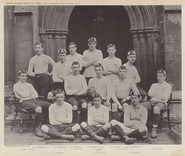 Christ Church Rugby XV, 1892-3 (b  /  w photo)