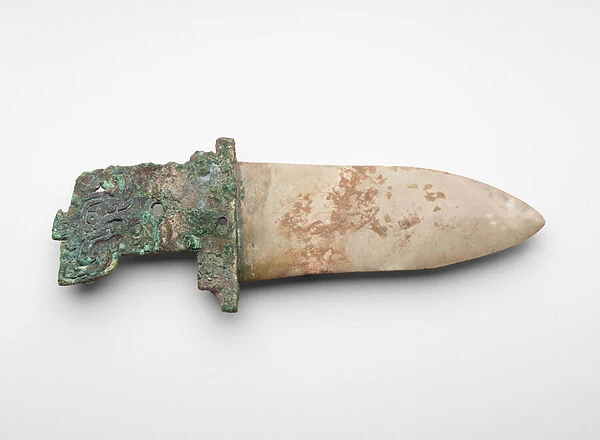 Dagger axe, c. 1300-c. 1050 BC (bronze with turquoise inlay and jade (nephrite) blade)