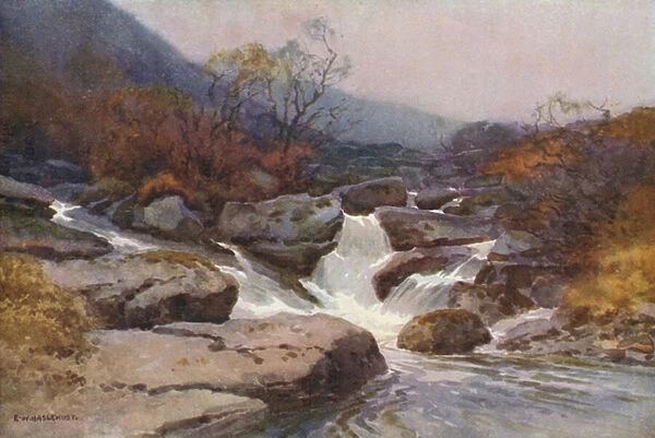 A Dartmoor Stream (colour litho)