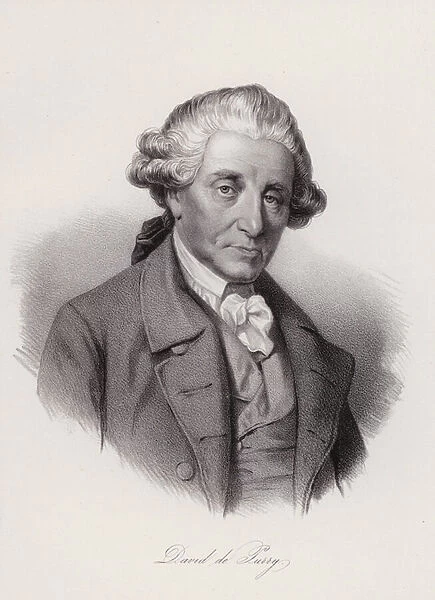 David de Pury, Swiss-born Portugese businessman and benefactor (engraving)