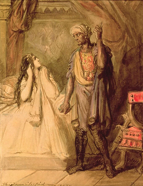 Desdemona and Othello, 1847 (gouache)