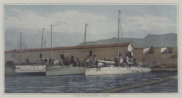 Destroyers in Toulon harbour, France (colour photo)