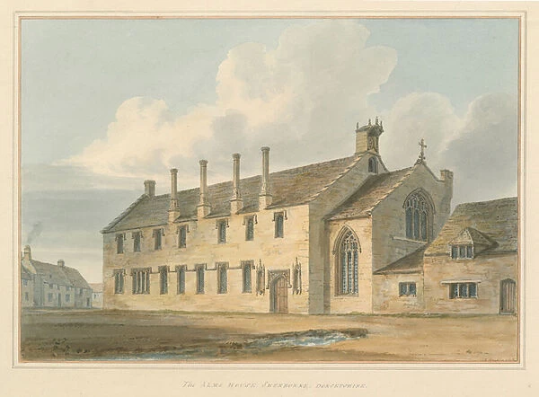 Dorset - Sherborne - The Alms House, 1802 (w  /  c on paper)
