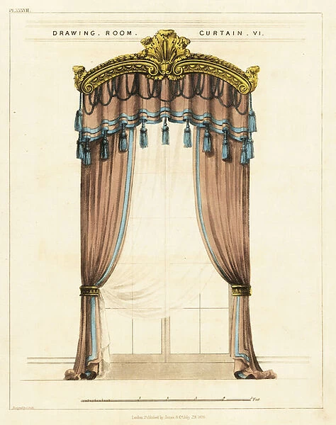 Drawing room curtains, Regency style