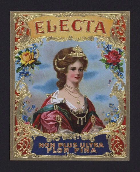 Electa, Non Plus Ultra Flor Fina, cigar label (chromolitho)