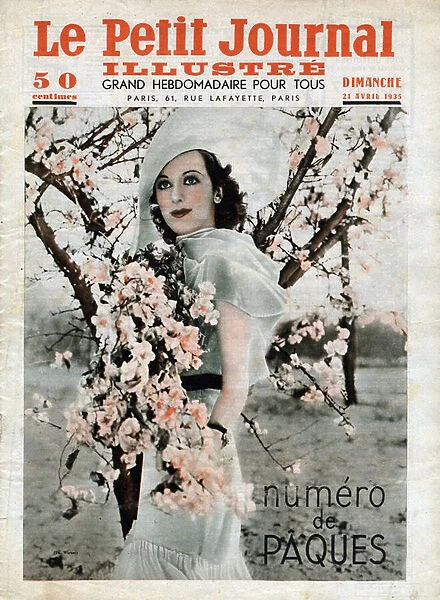 An elegant young woman holding branches of blossomed cherry trees in her arms