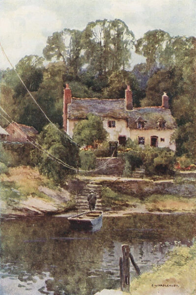 The Ferry, Overton-on-Dee (colour litho)