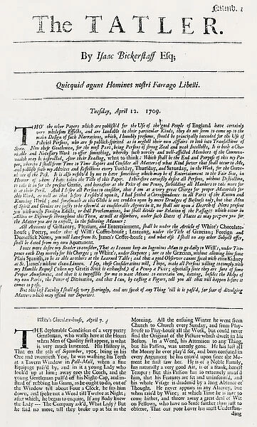 First issue of The Tatler, 1709