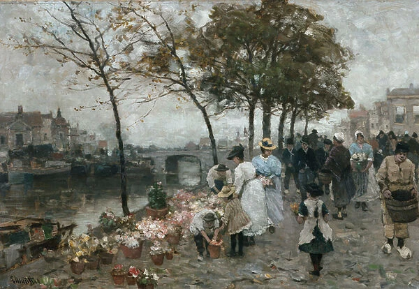 Flower market by the canal