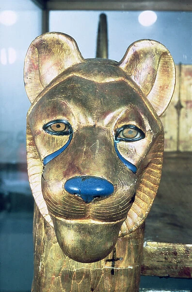 Funerary bedhead in the form of a lion, from the Tomb of Tutankhamun (c