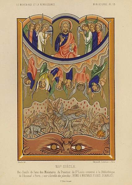 Good and evil angels, and demons (chromolitho)