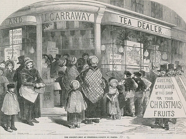 The grocers shop at Christmas (engraving)