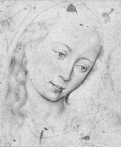 Head of the Virgin (b  /  w print)
