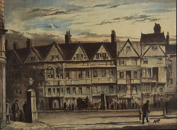 Holborn Bars, bought and restored by Prudential Assurance Co, c. 1884 (colour litho)