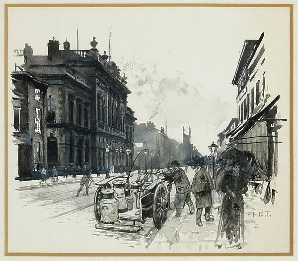 Hulme Town Hall, Stretford Road, 1893-94 (w / c gouache on paper)