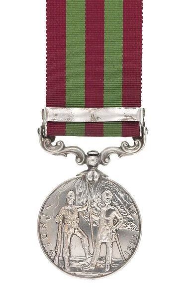 India Medal 1895-1902 awarded to Private E MacAllen, 1st Battalion, The Buffs (East Kent Regiment) (metal)