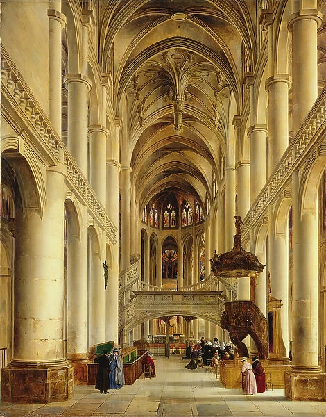 Interior of The Church of Saint-Etienne-du-Mont, Paris, c. 1820 (oil on canvas)