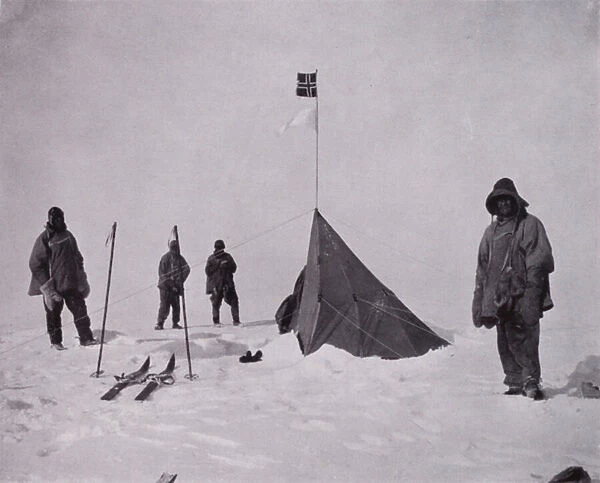 'It was a black flag, the Norwegian flag. Amundsen was first at the pole'(b  /  w photo)