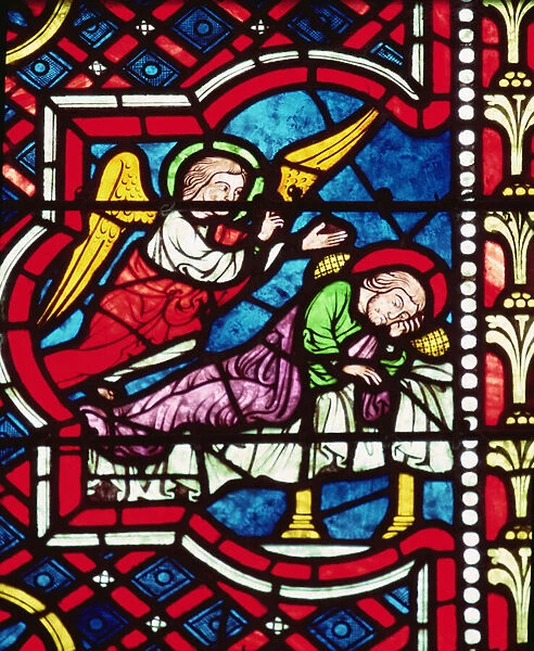 Josephs Dream, 13th century (stained glass)