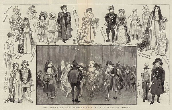 The Juvenile Fancy-Dress Ball at the Mansion House (engraving)