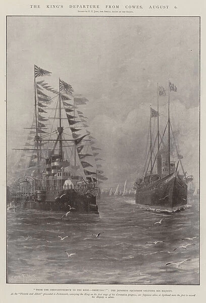 The Kings Departure from Cowes, 6 August (litho)