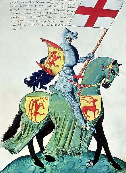 A Knight Carrying the Arms of Verona, from the Codex Capodilista (vellum)