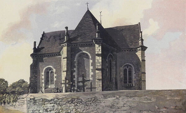La Bruere, Eglise, Cote de l abside (colour photo)