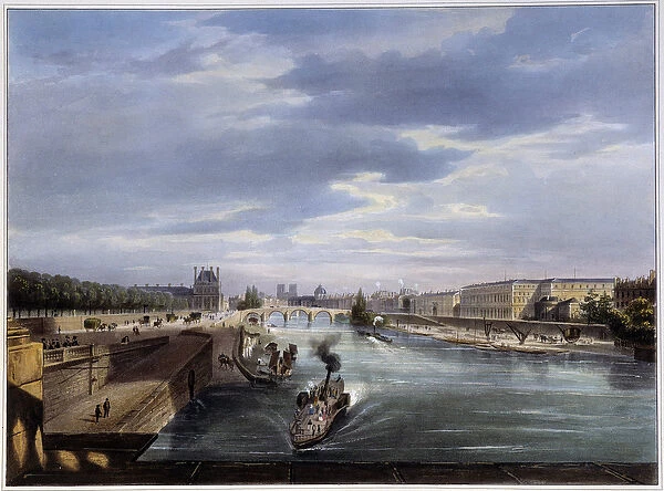 Le pont Royal - in 'Paris en 1837'by Arnout