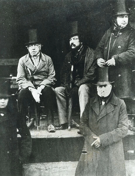 From LtoR, Lord Paget, Lord Carlisle and Isambard Kingdom Brunel (1806-59) (b  /  w photo)