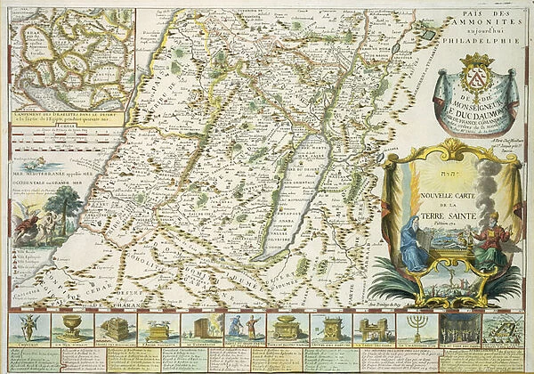 Map of the Holy land in Old Testament times by Mons l Abbe de la Grive