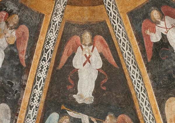 Milan, S. Pietro in Gessate Church, Grifi Chapel, Vault, Bernardino Butinone and Bernardo Zenale, 1489  /  93, Cherubino, Detail