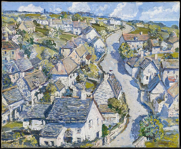 Mining Village in Cornwall, c. 1920 (oil on canvas)