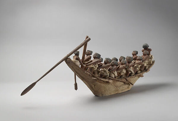 Model funerary boat, from Beni Hasan, probably Middle Kingdom, c. 2060-1786 (mixed media)