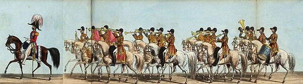 Mounted Band of the Household Brigade in Queen Victorias coronation parade