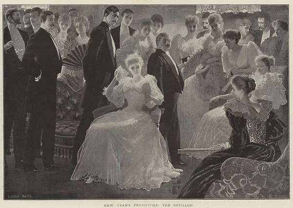 New Years Festivities, the Cotillon (engraving)